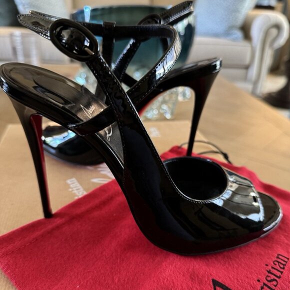 Christian Louboutin BRAND NEW So Jenlove 100, Patent Black Stilettos - Picture 2 of 8
